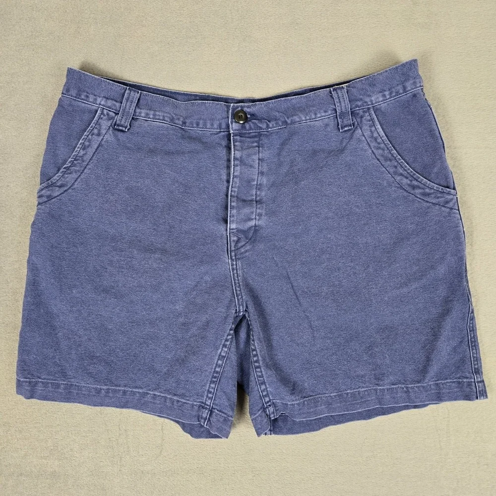 Imogene + Willie Mountain Short Mens 38 Blue Canvas Rock Climbing Button Fly